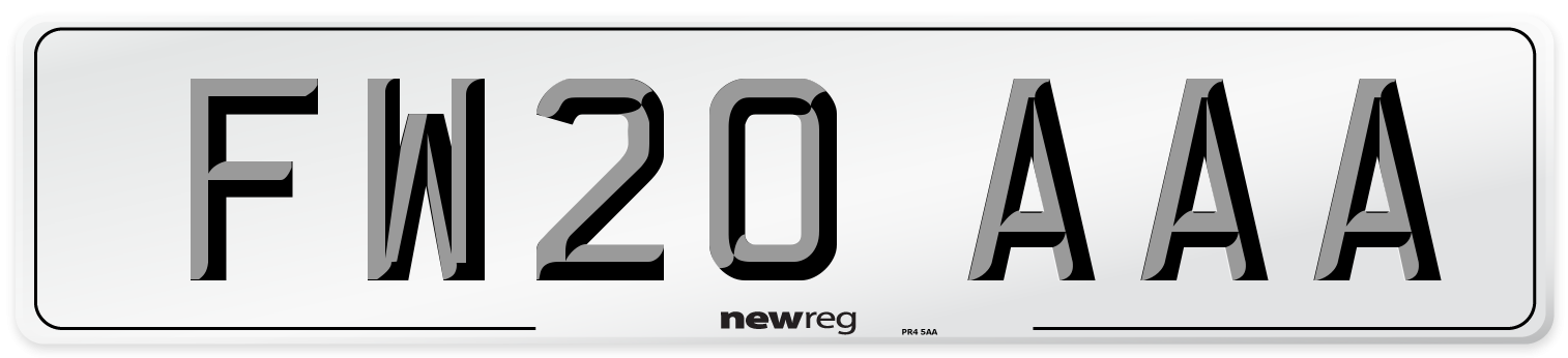 FW20 AAA Number Plate from New Reg